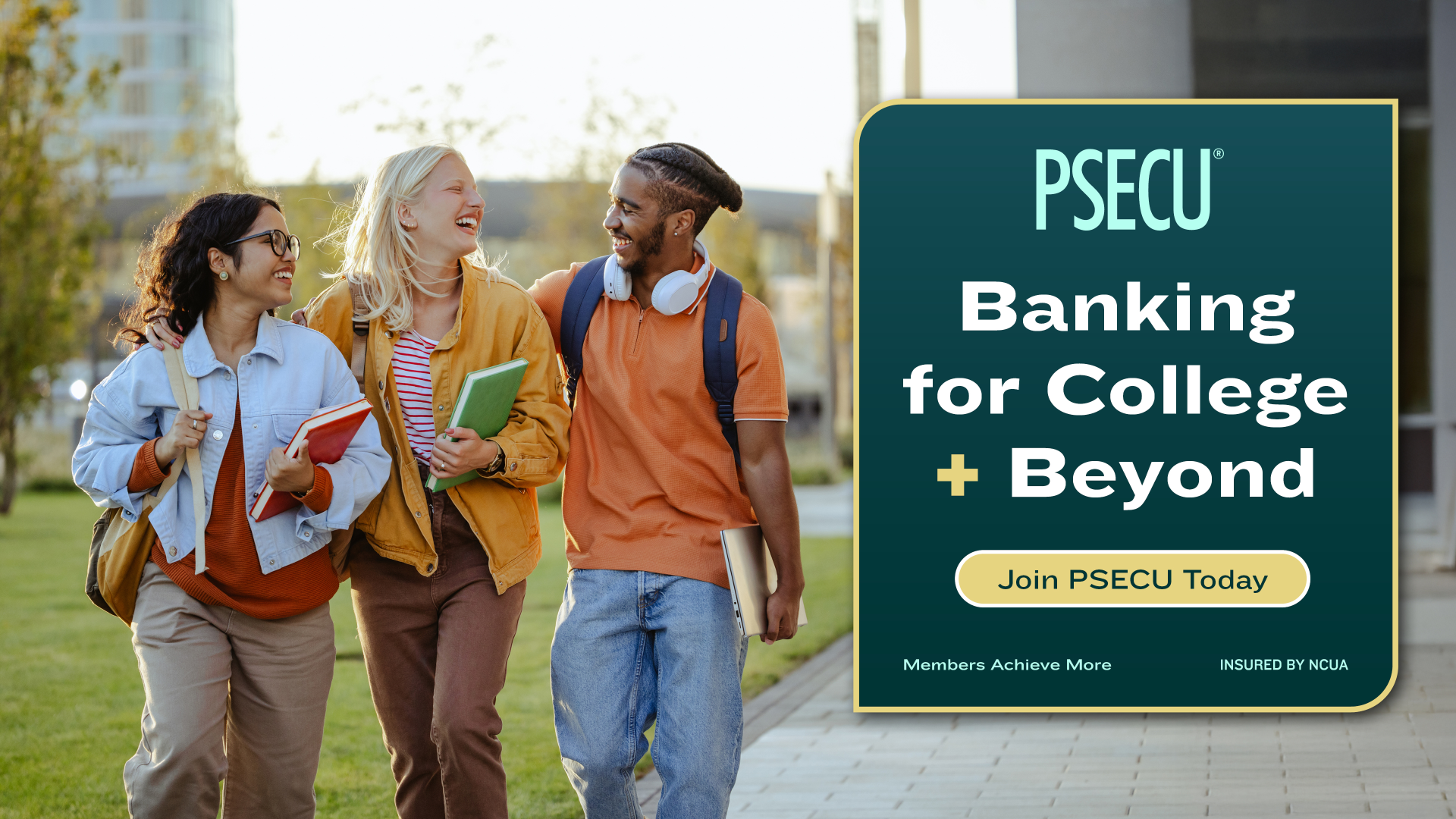 students on campus walking