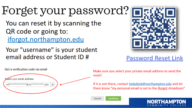 Picture of QR code to reset password